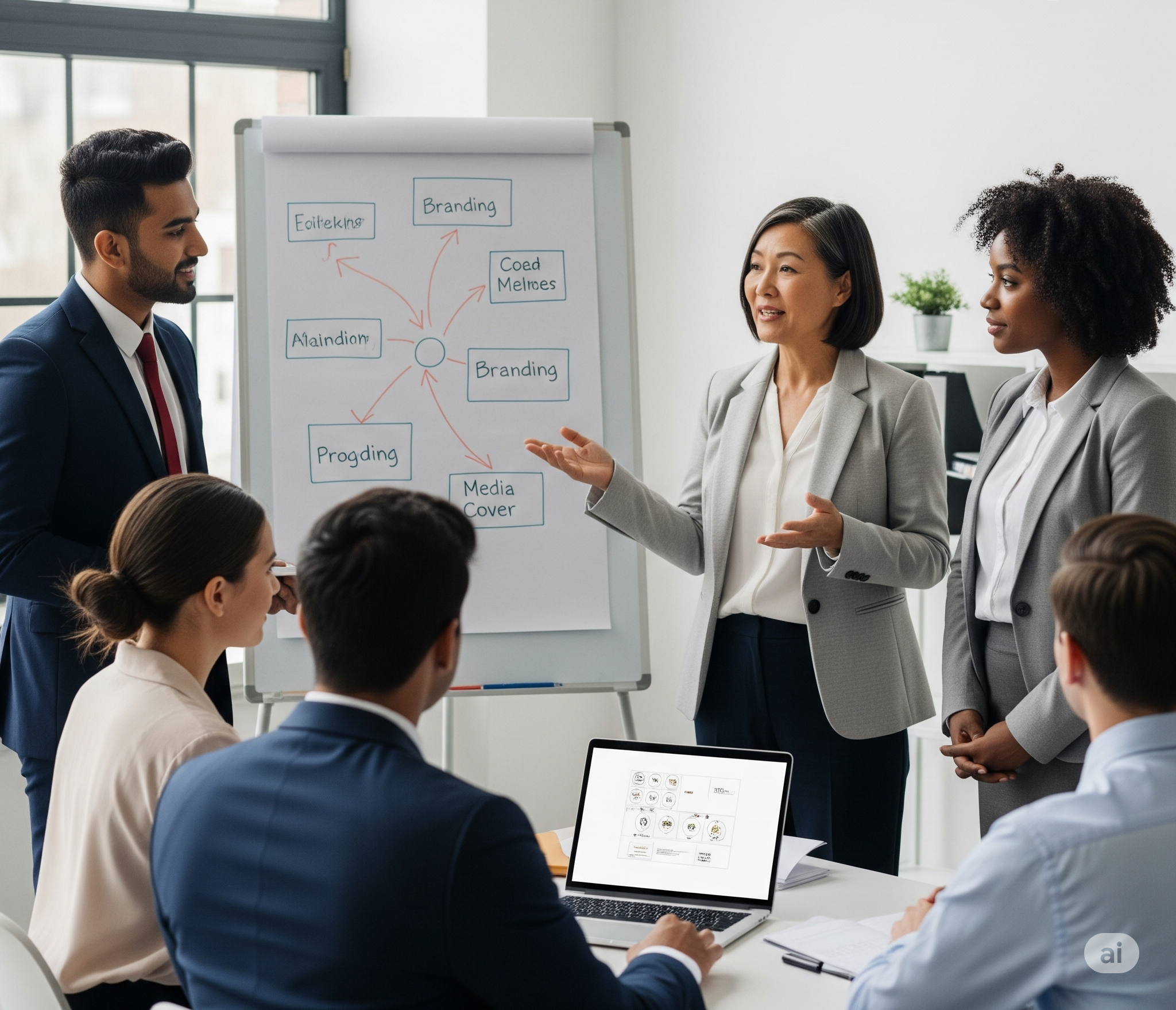 Influencers coaching clients on social media presence and event visibility